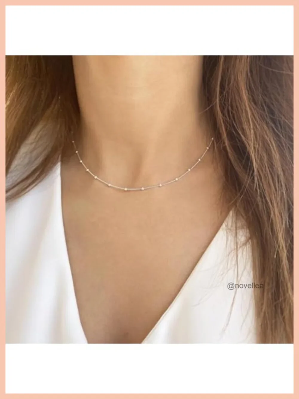 Layered Initial Necklace Stack for Women 14K Gold Plated Silver Bead Chain